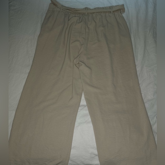 NWOT - Nicole Miller Women's Wide Leg Tan Beige Business Pant X-Large With Belt - Picture 3 of 11